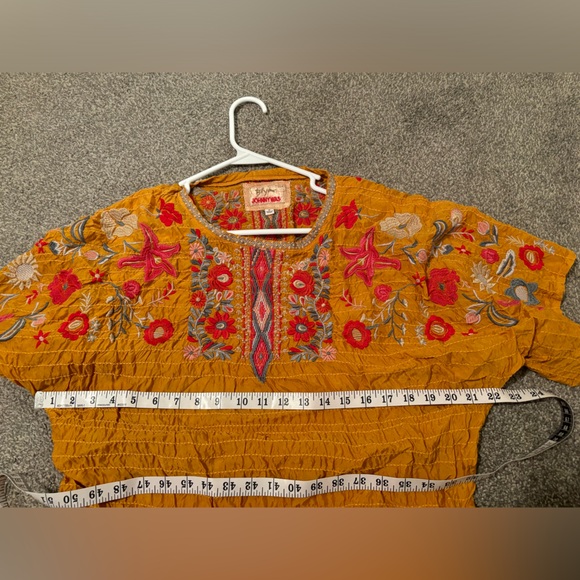 Johnny Was Biya Boho Embroidered Floral  Kimono Sleeve Sur Cupra Blouse - Picture 7 of 7